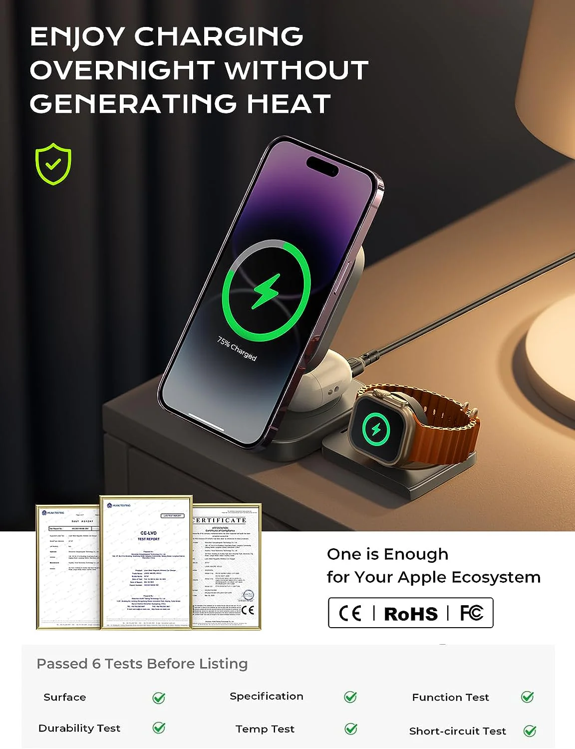 Lisen 3 in 1 Wireless Charging Station - Image 5