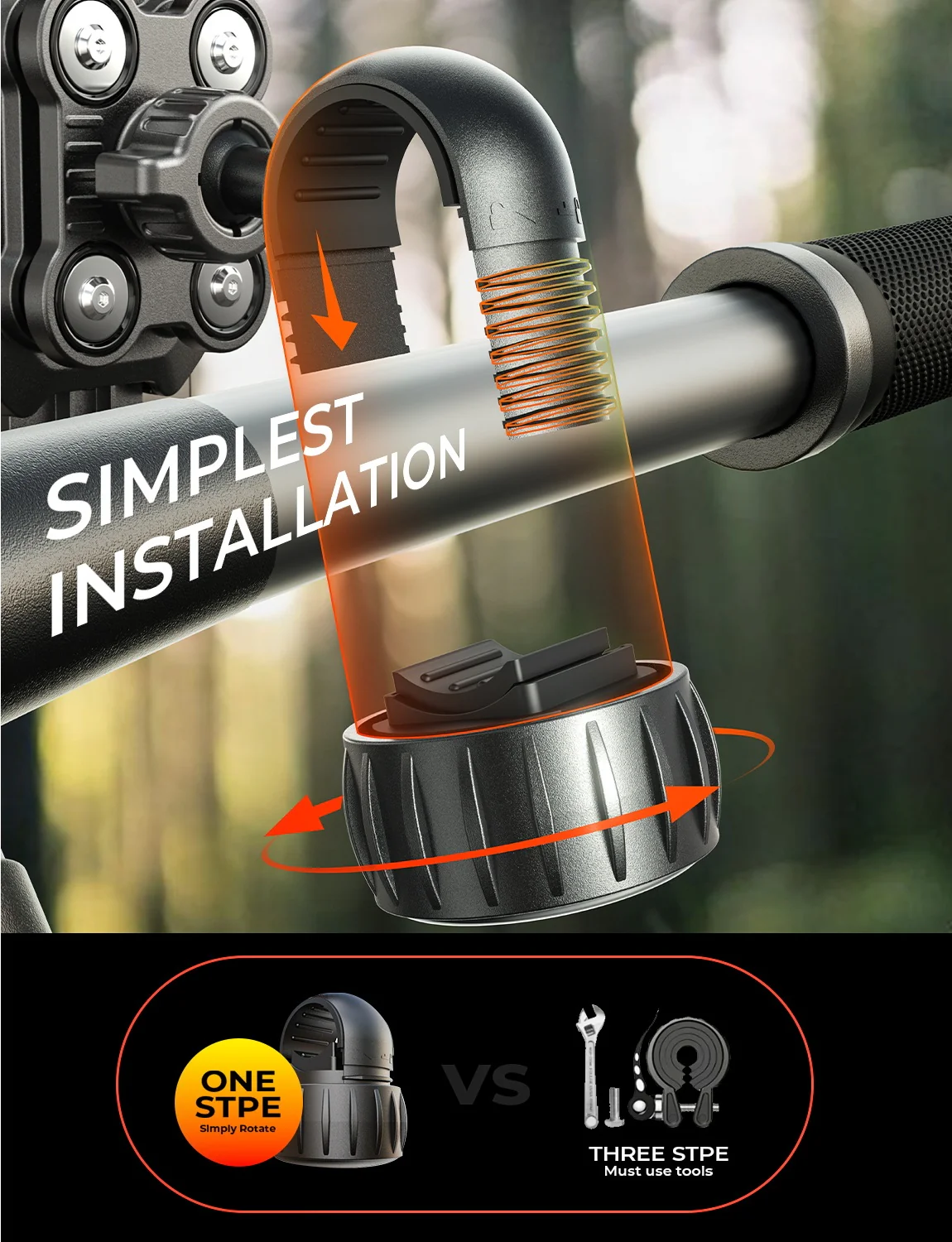 LISEN Bike Phone Holder [4 Vibration Dampener], 2024 Upgrade [Anti-Shake] Motorcycle Phone Mount, Bicycle Phone Mount, Scooter Handlebar Phone Mount for Bike for iPhone 16 and More 4.7"-7" Smartphone - Image 4