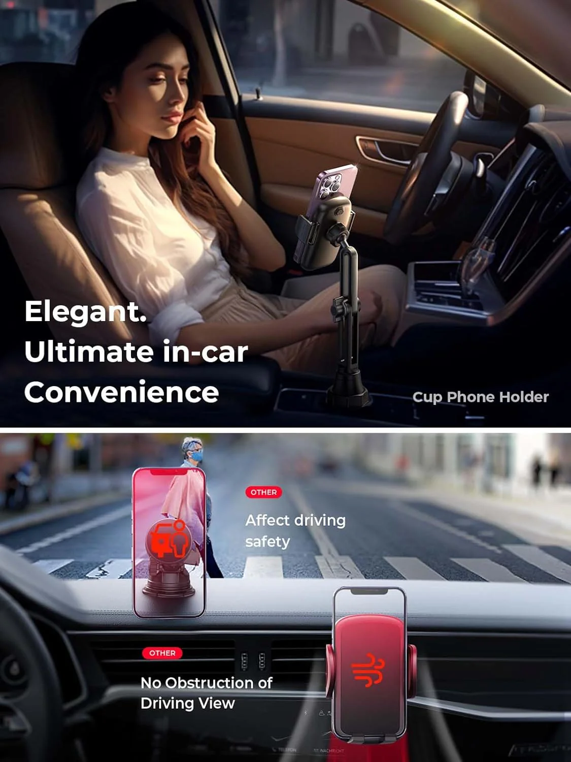 LISEN Cup Holder Cell Phone Holder for Car Mount - Image 5