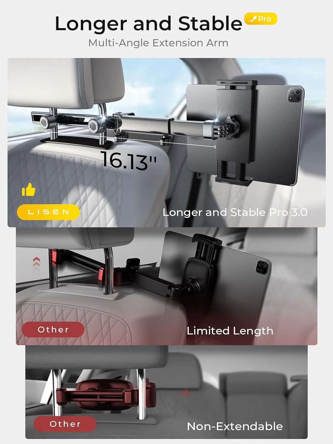 LISEN for iPad Holder for Car Headrest - Image 4