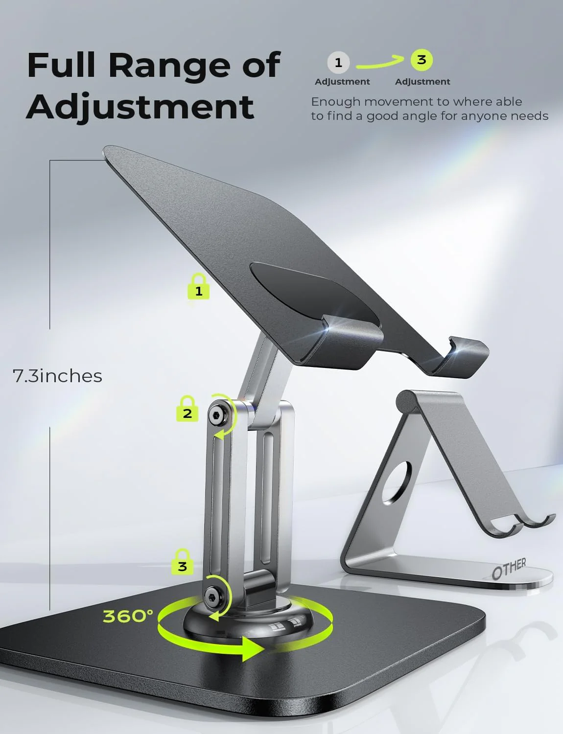 LISEN for iPad Stand Holder Adjustable Tablet Stand for Desk - Image 3