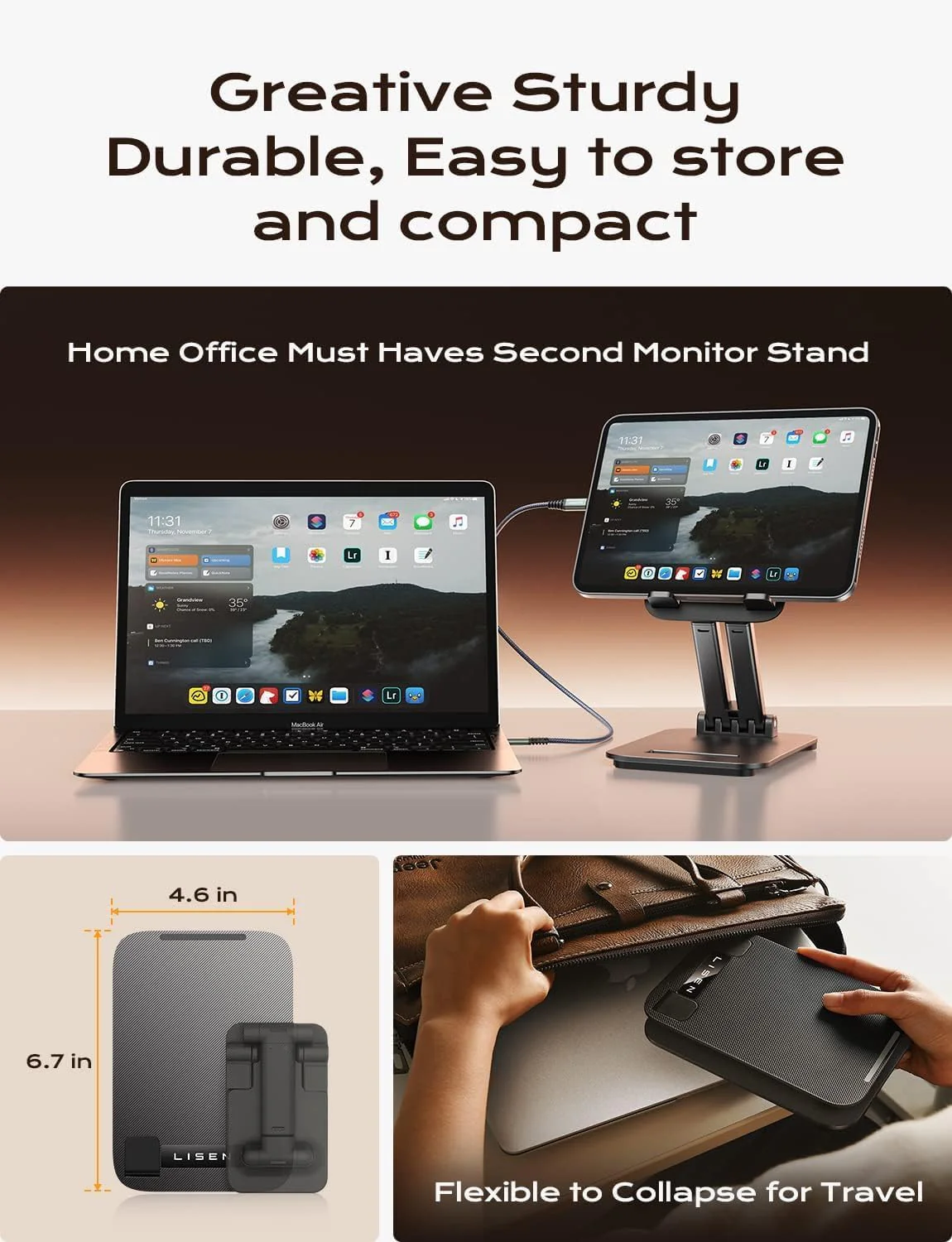LISEN Tablet Stand for iPad Stand Holder Desk - Image 3