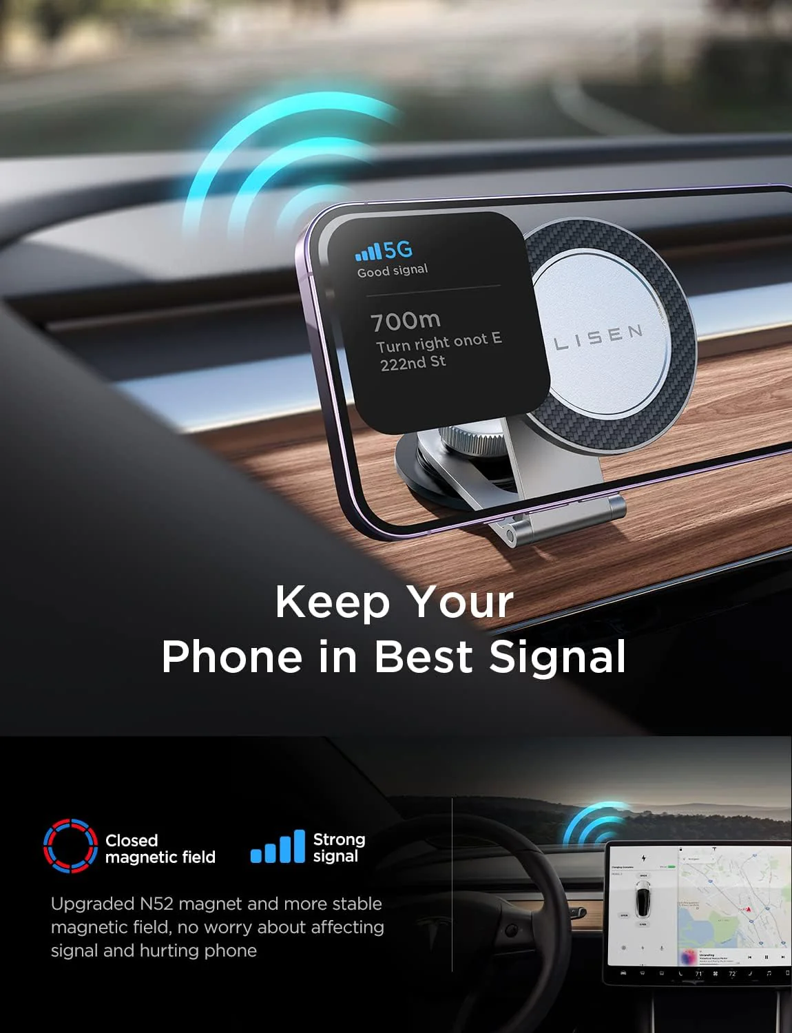 Lisen Tesla MagSafe Phone Mount Holder - Image 6