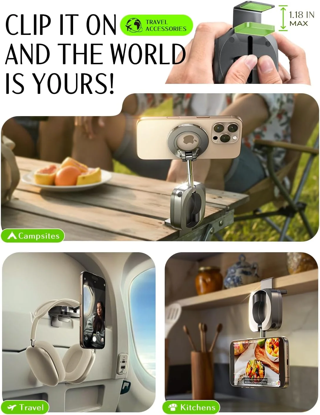 LISEN Universal Flight Airplane Phone Holder Mount for Magsafe - Image 5