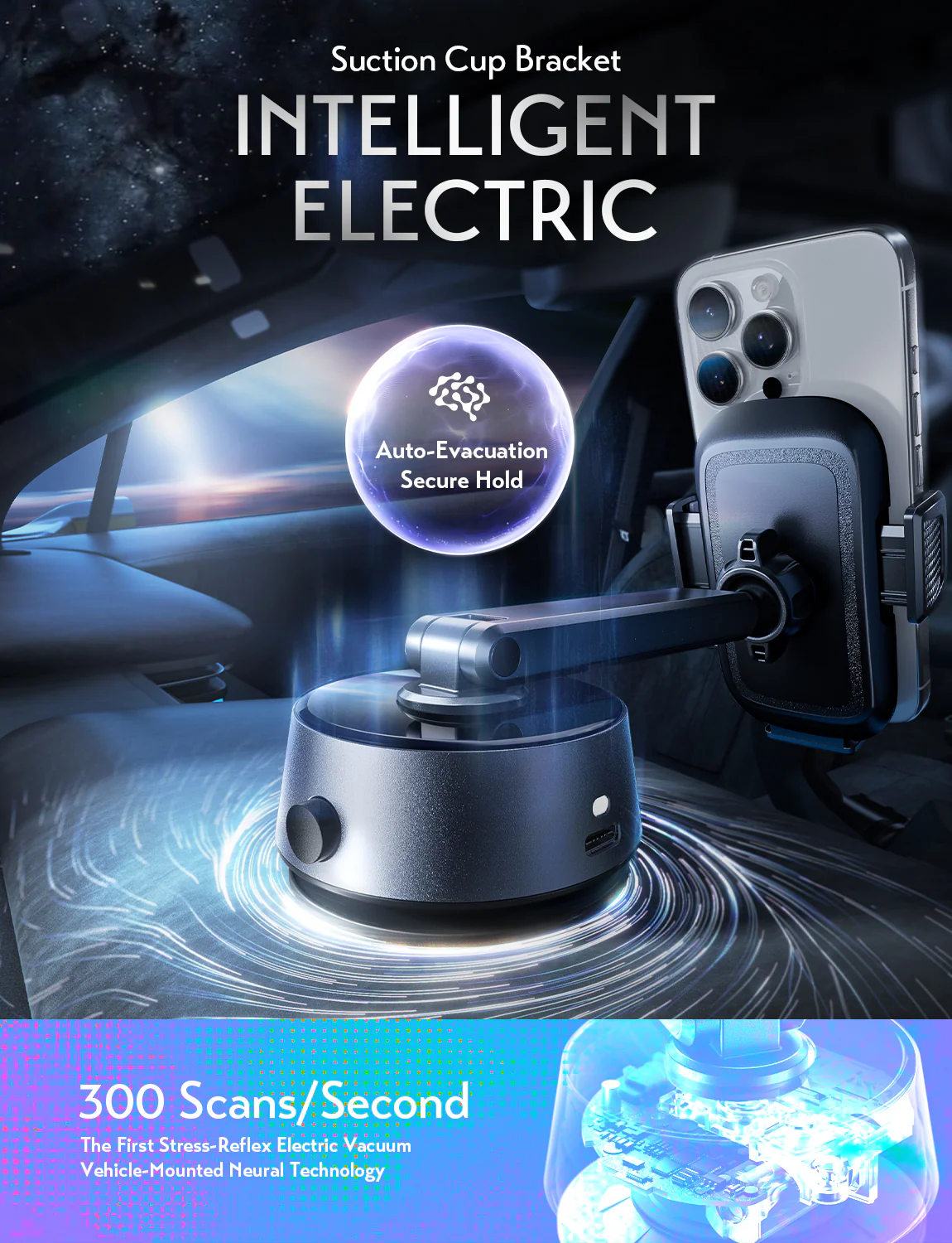 LISEN Vacuum Suction Phone Holder - Image 3